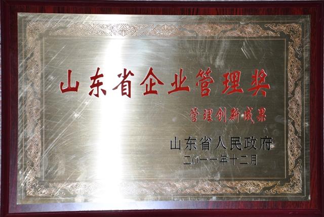 Enterprise Management Innovation Achievement Prize in Shandong Province